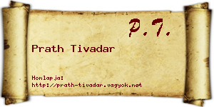 Prath Tivadar névjegykártya